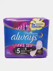 Прокладки женские гигиенические Always Platinum Secure Night Single "Ультратонкие", 5 штук