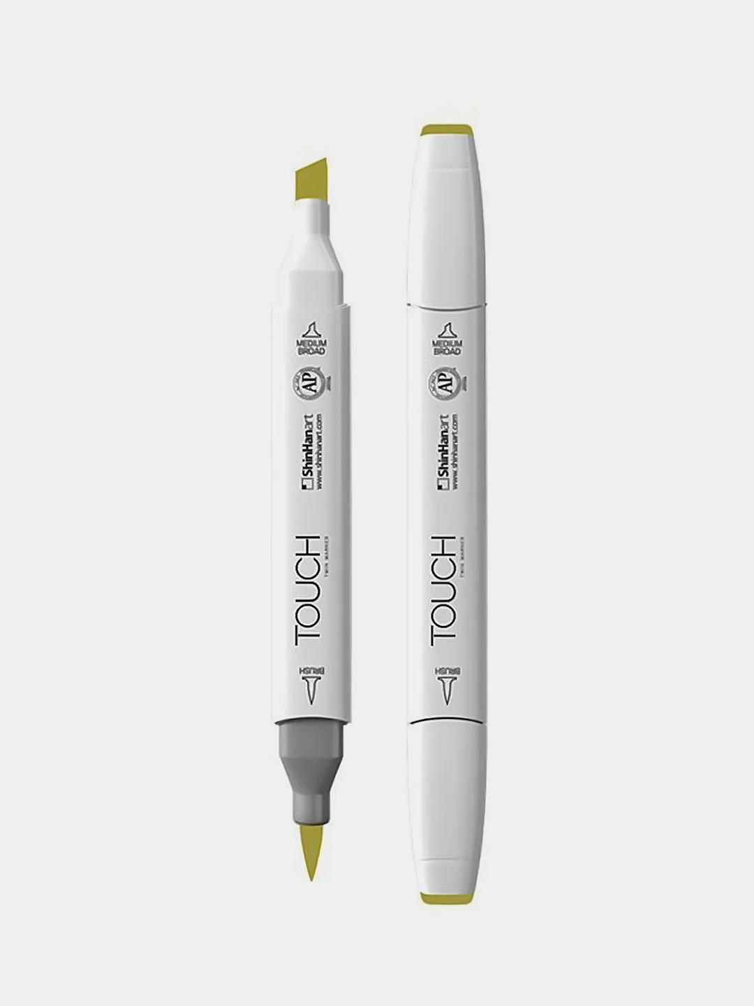 Маркер для скетчей TOUCH BRUSH двухсторонний цв.224 зеленый оливковый бледный