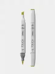 Маркер для скетчей TOUCH BRUSH двухсторонний цв.224 зеленый оливковый бледный