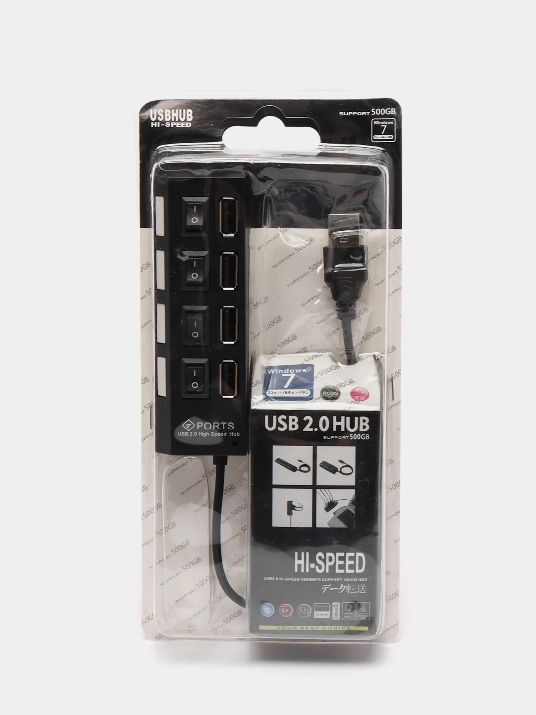 Разветвитель USB, 4 разъема, usb hub
