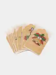 Багровый наклейки-бирки новогодние, для упаковки подарка
