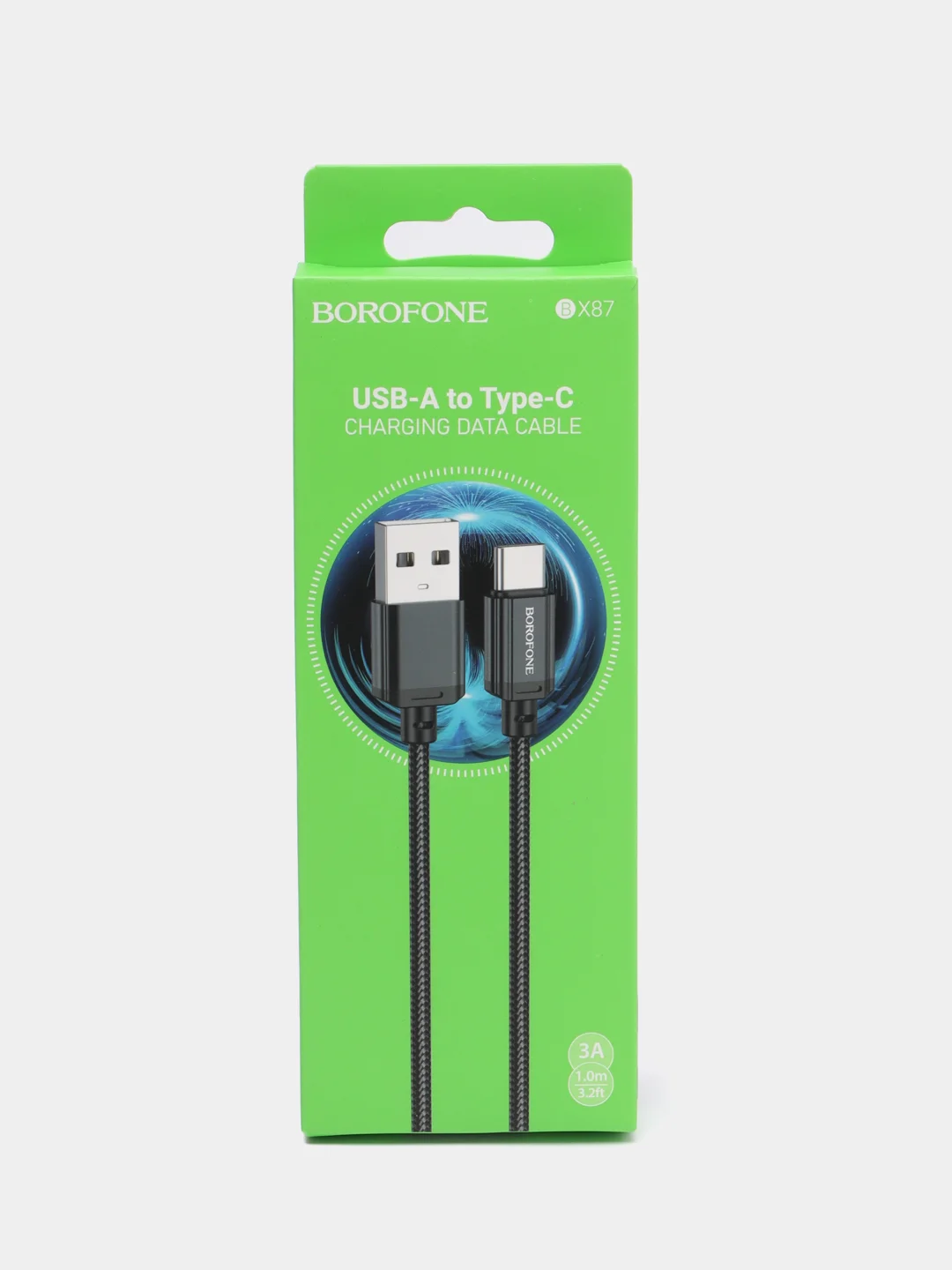 Черный кабель BOROFONE BX87 для iPhone и Android, Micro-USB / Type-C / Lightning, в тканевой оплетке