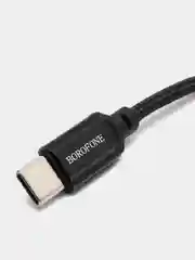 Черный кабель BOROFONE BX87 для iPhone и Android, Micro-USB / Type-C / Lightning, в тканевой оплетке