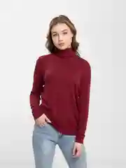 Бордовый водолазка женская, базовая