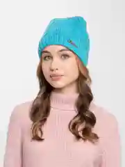 Лазурный шапка женская флисовым подкладом Риана