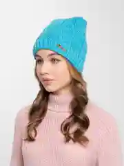 Лазурный шапка женская флисовым подкладом Риана