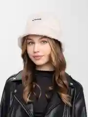 Бежевый панама меховая  шляпа