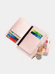 Золотой женский кошелёк с кнопкой (место для карточек и мелочи)