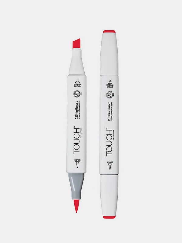 Маркер для скетчей TOUCH BRUSH двухсторонн цв.011 красн карминовый