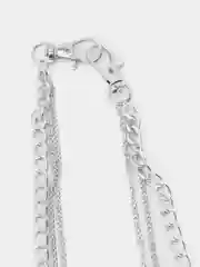 Серебряный цепь на джинсы, тройная цепочка, бодичейн