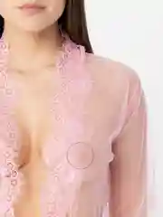 Розовый эротический халат и стринги