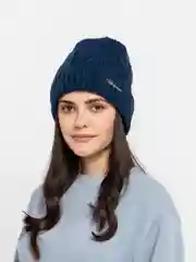 Индиго шапка женская флисовым подкладом Риана