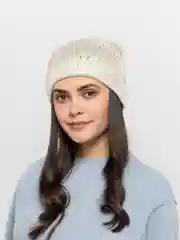 Светло-бежевый шапка женская с флисовой подкладкой Конверт