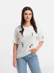 Белый женская футболка оверсайз