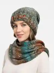 Лазурный комплект "Бонжур": шапка и снуд