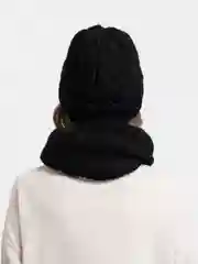 Угольный комплект шапка+ снуд на флисе Эмилия