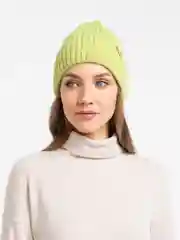 Лайм шапка женская тыковка Азбука на флисе, вязаная бини с отворотом, зима, осень, весна