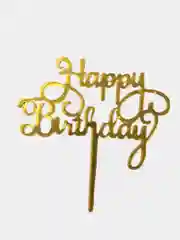 Черный украшение для торта "С днем родждения", топпер "Happy Birthday"