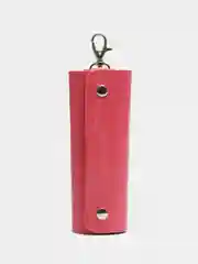 Розовый ключница из натуральной кожи