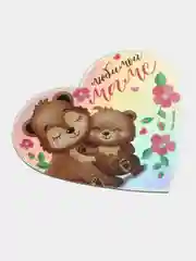 Серебряный магнит на холодильник для подарка на Новый год