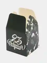 Тёмно-зелёный коробка пожарочная, новогодняя, "С Новым 2025 годом!" 12 х 12 х 12 см