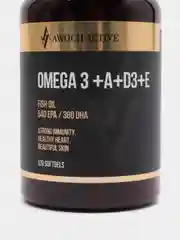 БАД к пище AWOCH ACTIVE Омега 3, с витаминами А, Д3, Е, 540 EPA / 360 DHA, 120 капсул
