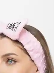 Розовый повязка для волос мягкая плюшевая OMG с бантиком, бархатная повязка на голову