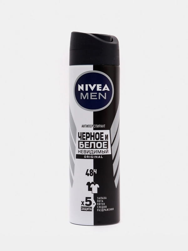 Антиперспирант спрей NIVEA MEN "Невидимый для черного и белого Original", мужской, 150 мл