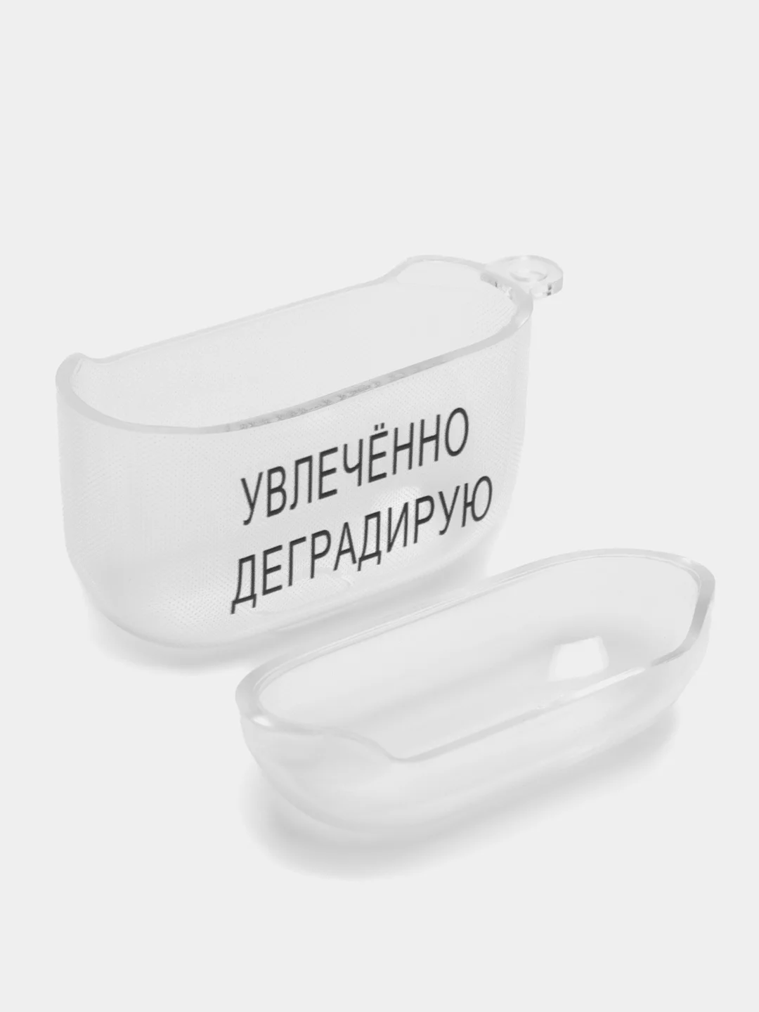 Темно-синий чехол для наушников Apple AirPods 3 силиконовый прозрачный принт Nike / Найк