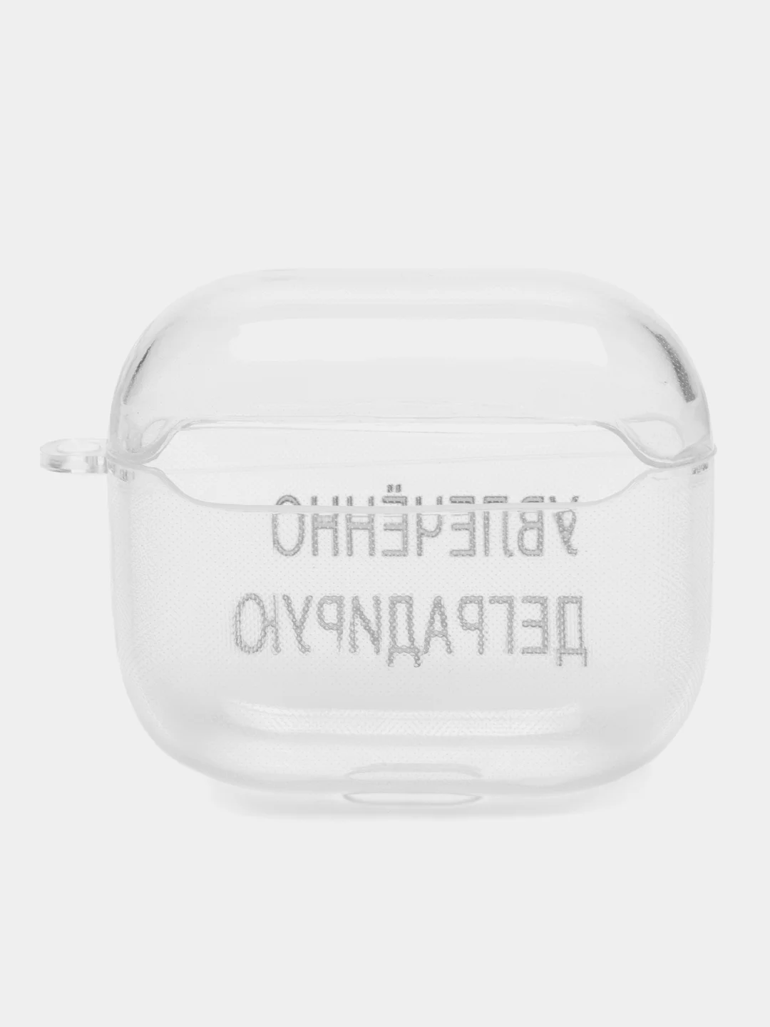 Темно-синий чехол для наушников Apple AirPods 3 силиконовый прозрачный принт Nike / Найк