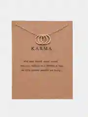 Серый меланж подвеска с кармическими символами , цепочка на шею, кулон карма, подарок на 8 марта