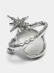 Серебряный женская брошь "Космос, планета"