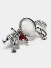 Серебряный брошь женская "Зайчик"