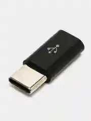 Черный адаптер-переходник с micro-USB (мама) на Type-C (папа)