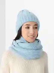 Голубой комплект шапка+ снуд на флисе Эмилия