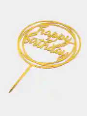 Горчичный топпер "Happy Birthday" для украшения торта