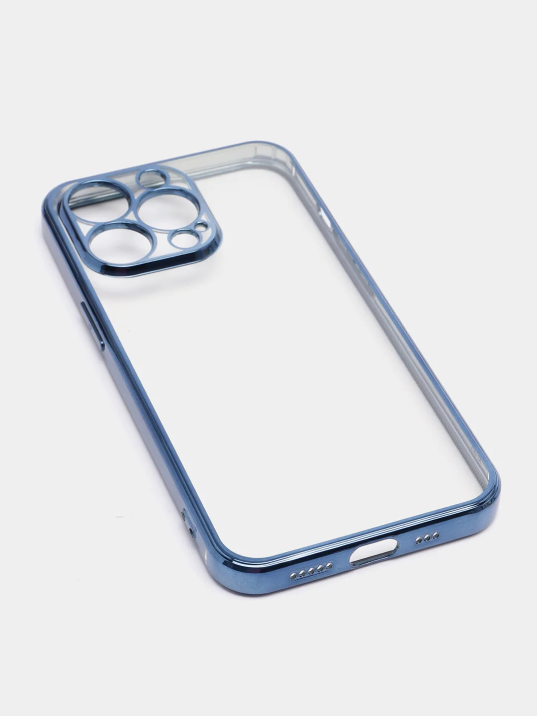 Синий чехол для iPhone 13 Pro Max mini силиконовый прозрачный айфон про макс мини