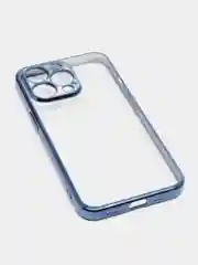 Синий чехол для iPhone 13 Pro Max mini силиконовый прозрачный айфон про макс мини