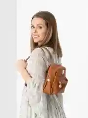 Медный женский мини рюкзак из эко кожи / Женская сумка