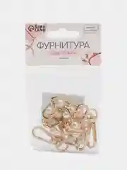 Цепочка с жемчугом для сумки, с карабинами, железная, 30 см