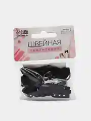 Крючки пришивные, металлические, для верхней одежды, 5 х 1,5 см, 6 шт, цвет чёрный