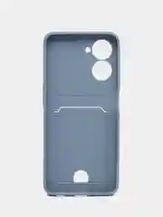 Серый чехол REALME C33 с защитой камеры и карманом для пластиковой карты