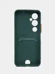 Тёмно-зелёный чехол TECNO POVA 4 PRO с защитой камеры и карманом для пластиковой карты