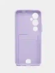 Лавандовый чехол TECNO POVA 4 PRO с защитой камеры и карманом для пластиковой карты