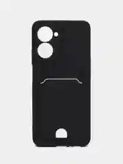 Черный чехол REALME C33 с защитой камеры и карманом для пластиковой карты