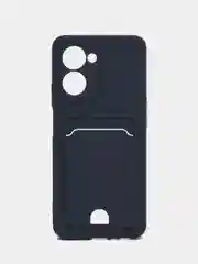 Темно-синий чехол REALME C33 с защитой камеры и карманом для пластиковой карты
