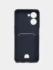 Темно-синий чехол REALME C33 с защитой камеры и карманом для пластиковой карты