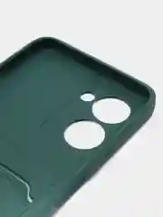 Тёмно-зелёный чехол REALME C33 с защитой камеры и карманом для пластиковой карты