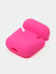 Розовый чехол для Apple AirPods 1 / AirPods 2 черный силиконовый