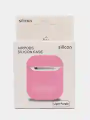 Розовый чехол для Apple AirPods 1 / AirPods 2 черный силиконовый